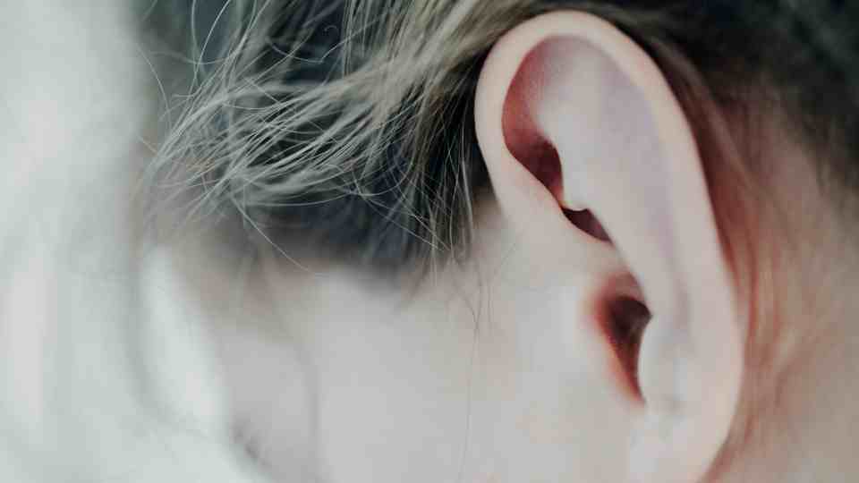 Up close ear picture after wax removal with clean ears